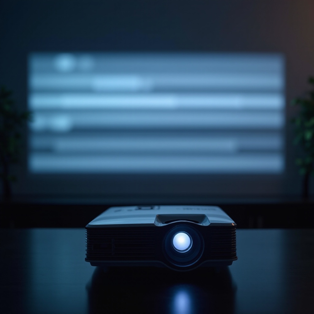 lignes horizontales sur écran de projecteur