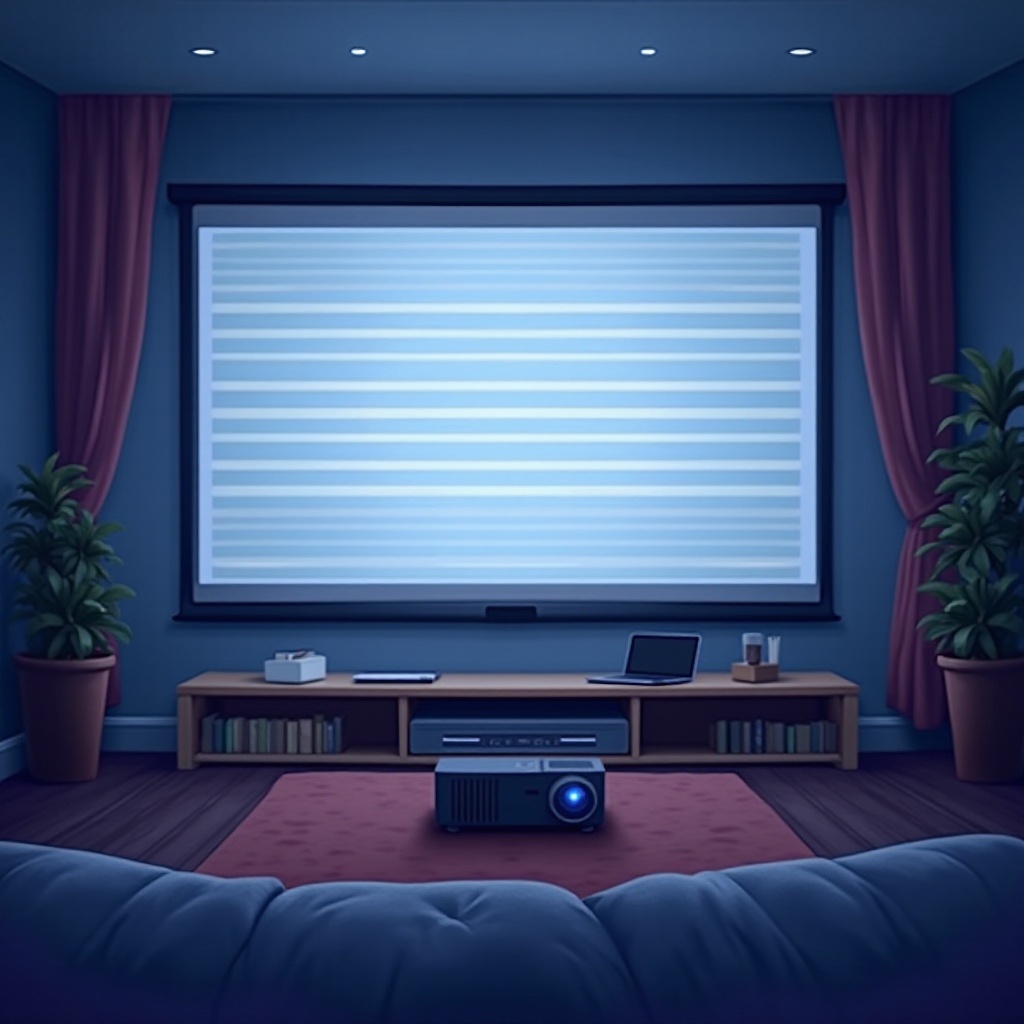 horizontale Linien auf der Projektionsleinwand