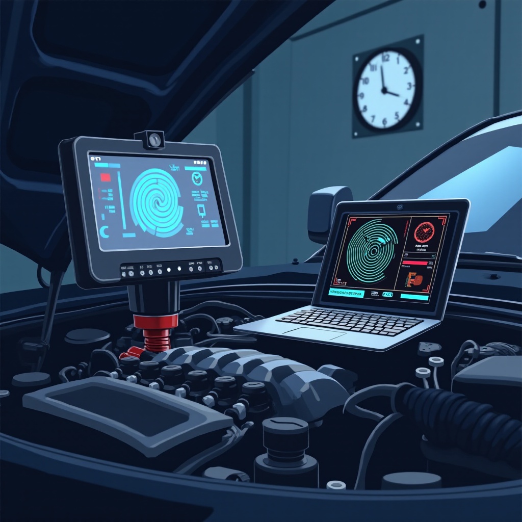 escáneres de computadora de luz de verificación del motor