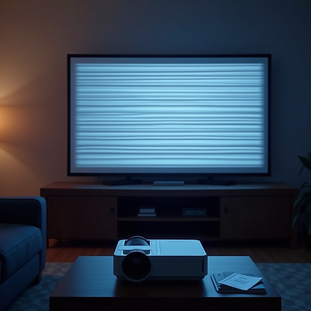 líneas horizontales en la pantalla del proyector