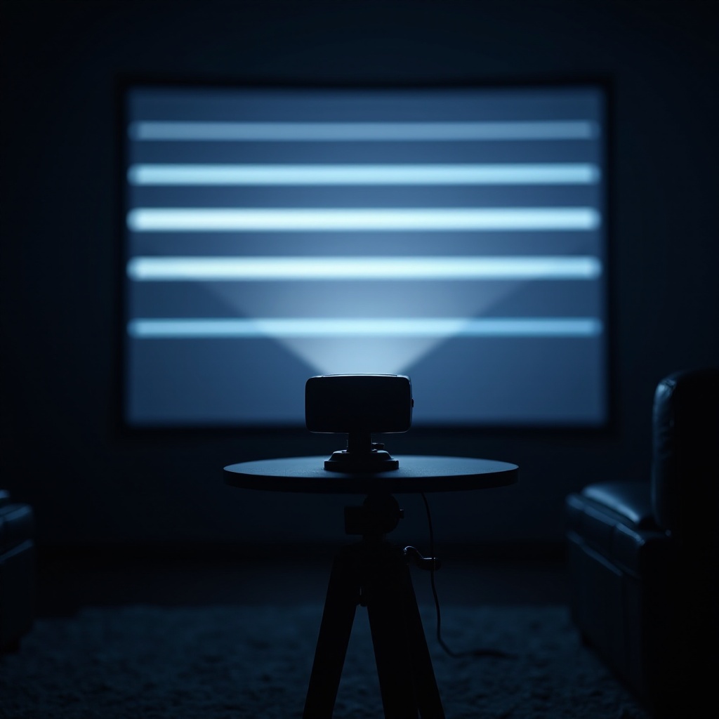 líneas horizontales en la pantalla del proyector