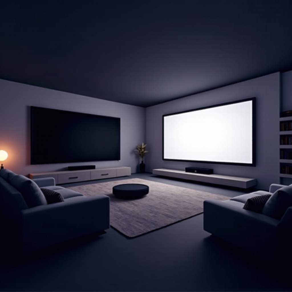 proyector de pantalla negra vs blanca