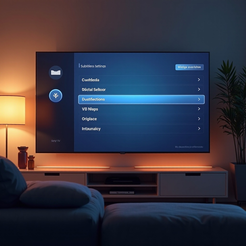 como desativar legendas na TV Sony